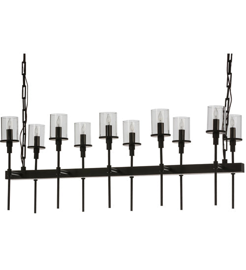 Meyda Lighting Fantasy 42" 10-Light Oil Rubbed Bronze Island Chandelier With Clear Shade Glass