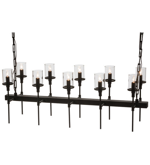 Meyda Lighting Fantasy 42" 10-Light Oil Rubbed Bronze Island Chandelier With Clear Shade Glass