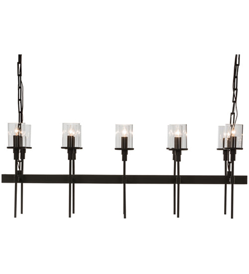 Meyda Lighting Fantasy 42" 10-Light Oil Rubbed Bronze Island Chandelier With Clear Shade Glass