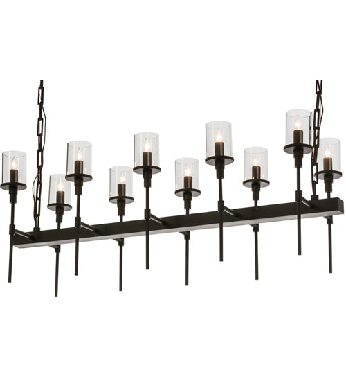 Meyda Lighting Fantasy 42" 10-Light Oil Rubbed Bronze Island Chandelier With Clear Shade Glass