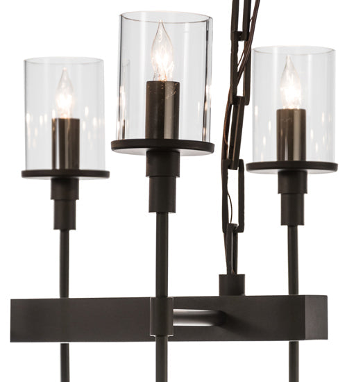 Meyda Lighting Fantasy 42" 10-Light Oil Rubbed Bronze Island Chandelier With Clear Shade Glass