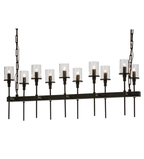 Meyda Lighting Fantasy 42" 10-Light Oil Rubbed Bronze Island Chandelier With Clear Shade Glass
