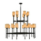 Meyda Lighting Fantasy 60" 24-Light 2-Tier Textured Black Chandelier With Sahara Taupe Idalight Shade