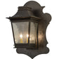 Meyda Lighting Fanucchi 18" 2-Light Timeless Bronze Lantern Wall Sconce With Clear Seeded Shade Glass