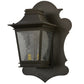 Meyda Lighting Fanucchi 18" 2-Light Timeless Bronze Lantern Wall Sconce With Clear Seeded Shade Glass