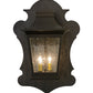 Meyda Lighting Fanucchi 18" 2-Light Timeless Bronze Lantern Wall Sconce With Clear Seeded Shade Glass