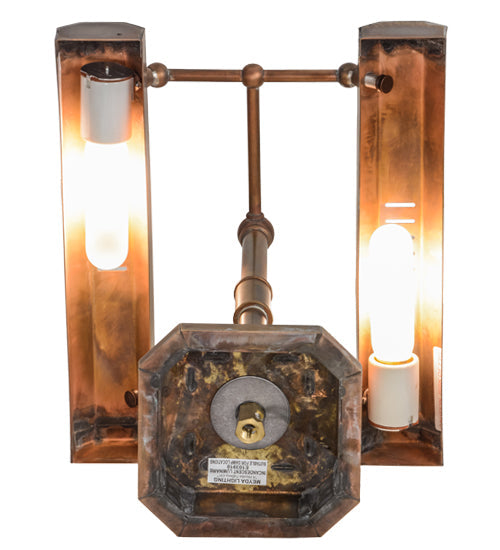 Meyda Lighting Fargo 16" 2-Light Vintage Brass Banker's Table Lamp