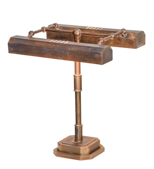 Meyda Lighting Fargo 16" 2-Light Vintage Brass Banker's Table Lamp