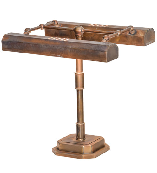 Meyda Lighting Fargo 16" 2-Light Vintage Brass Banker's Table Lamp