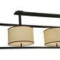 Meyda Lighting Farm Table 100" 6-Light Timeless Bronze Island Pendant Light With Natural Textrene Shade