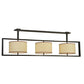 Meyda Lighting Farm Table 100" 6-Light Timeless Bronze Island Pendant Light With Natural Textrene Shade