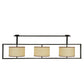 Meyda Lighting Farm Table 100" 6-Light Timeless Bronze Island Pendant Light With Natural Textrene Shade