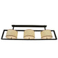 Meyda Lighting Farm Table 100" 6-Light Timeless Bronze Island Pendant Light With Natural Textrene Shade
