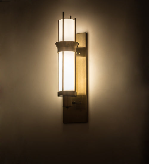 Meyda Lighting Farmington 10" Gold Wall Sconce With White Statuario Idalight Shade Glass