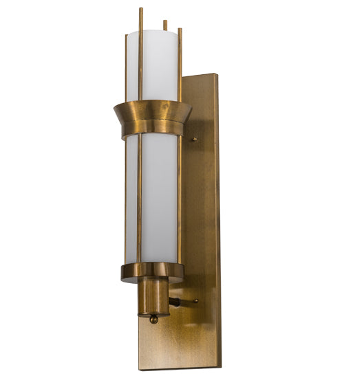 Meyda Lighting Farmington 10" Gold Wall Sconce With White Statuario Idalight Shade Glass