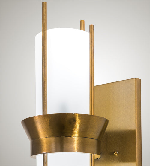 Meyda Lighting Farmington 10" Gold Wall Sconce With White Statuario Idalight Shade Glass