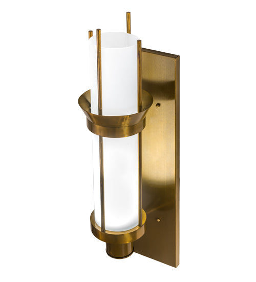 Meyda Lighting Farmington 10" Gold Wall Sconce With White Statuario Idalight Shade Glass