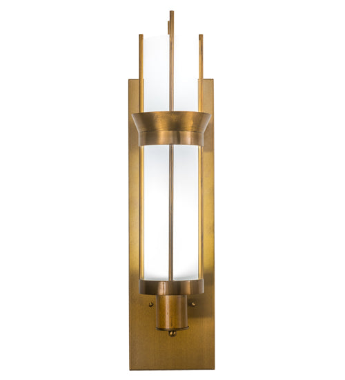 Meyda Lighting Farmington 10" Gold Wall Sconce With White Statuario Idalight Shade Glass
