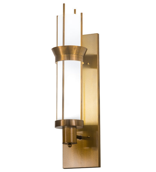 Meyda Lighting Farmington 10" Gold Wall Sconce With White Statuario Idalight Shade Glass
