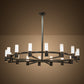Meyda Lighting Farmington 144" 32-Light Timeless Bronze Chandelier With White Statuario Idalight Shade Glass