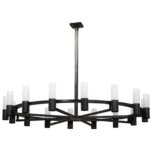 Meyda Lighting Farmington 144" 32-Light Timeless Bronze Chandelier With White Statuario Idalight Shade Glass