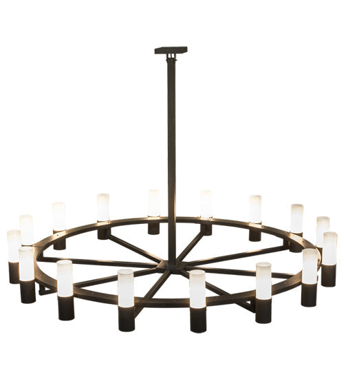 Meyda Lighting Farmington 144" 32-Light Timeless Bronze Chandelier With White Statuario Idalight Shade Glass
