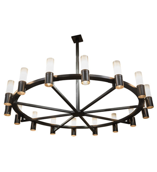 Meyda Lighting Farmington 144" 32-Light Timeless Bronze Chandelier With White Statuario Idalight Shade Glass