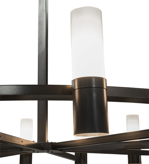 Meyda Lighting Farmington 144" 32-Light Timeless Bronze Chandelier With White Statuario Idalight Shade Glass