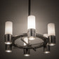 Meyda Lighting Farmington 48" 12-Light Nickel Chandelier With White Statuario Idalight Cylindres Shade