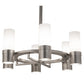 Meyda Lighting Farmington 48" 12-Light Nickel Chandelier With White Statuario Idalight Cylindres Shade