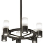 Meyda Lighting Farmington 48" 12-Light Timeless Bronze Chandelier With White Statuario Idalight Shade Glass