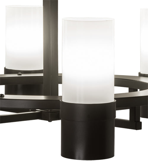 Meyda Lighting Farmington 48" 12-Light Timeless Bronze Chandelier With White Statuario Idalight Shade Glass