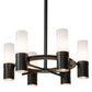 Meyda Lighting Farmington 48" 12-Light Timeless Bronze Chandelier With White Statuario Idalight Shade Glass