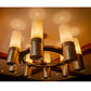 Meyda Lighting Farmington 48" 8-Light Sofia Sepia & Industrial Steel Chandelier With Creme Carrara Idalight Shade