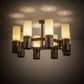 Meyda Lighting Farmington 48" 8-Light Sofia Sepia & Industrial Steel Chandelier With Creme Carrara Idalight Shade