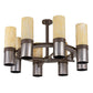 Meyda Lighting Farmington 48" 8-Light Sofia Sepia & Industrial Steel Chandelier With Creme Carrara Idalight Shade