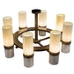 Meyda Lighting Farmington 48" 8-Light Sofia Sepia & Industrial Steel Chandelier With Creme Carrara Idalight Shade