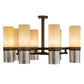 Meyda Lighting Farmington 48" 8-Light Sofia Sepia & Industrial Steel Chandelier With Creme Carrara Idalight Shade