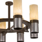 Meyda Lighting Farmington 48" 8-Light Sofia Sepia & Industrial Steel Chandelier With Creme Carrara Idalight Shade