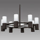 Meyda Lighting Farmington 60" 16-Light Cafe Noir Chandelier With White Statuario Idalight Shade Glass