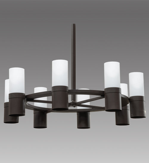 Meyda Lighting Farmington 60" 16-Light Cafe Noir Chandelier With White Statuario Idalight Shade Glass