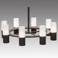 Meyda Lighting Farmington 60" 16-Light Cafe Noir Chandelier With White Statuario Idalight Shade Glass