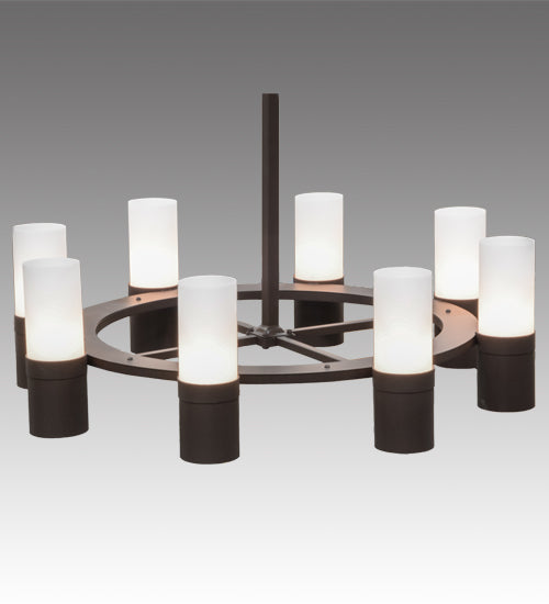 Meyda Lighting Farmington 60" 16-Light Cafe Noir Chandelier With White Statuario Idalight Shade Glass