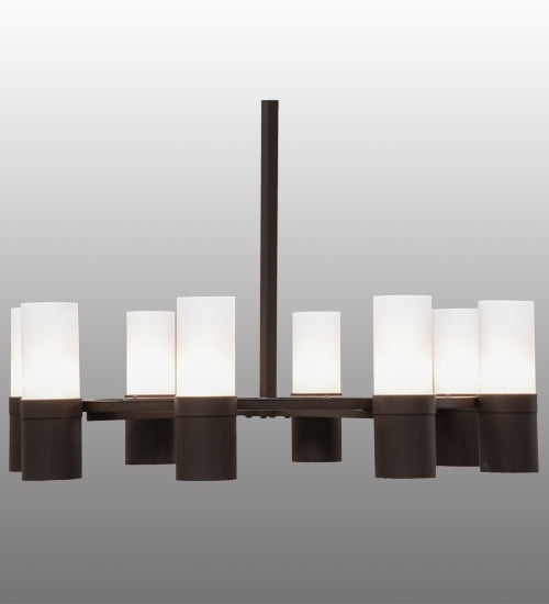 Meyda Lighting Farmington 60" 16-Light Cafe Noir Chandelier With White Statuario Idalight Shade Glass
