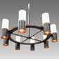 Meyda Lighting Farmington 60" 16-Light Cafe Noir Chandelier With White Statuario Idalight Shade Glass