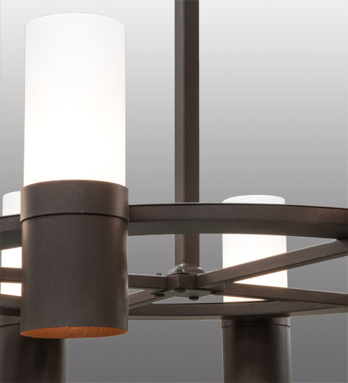 Meyda Lighting Farmington 60" 16-Light Cafe Noir Chandelier With White Statuario Idalight Shade Glass