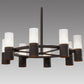 Meyda Lighting Farmington 60" 16-Light Cafe Noir Chandelier With White Statuario Idalight Shade Glass