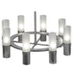 Meyda Lighting Farmington 62" 16-Light Nickel Chandelier With White Frosted Shade Glass