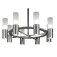 Meyda Lighting Farmington 62" 16-Light Nickel Chandelier With White Frosted Shade Glass