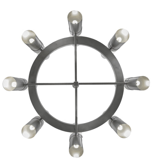 Meyda Lighting Farmington 62" 16-Light Nickel Chandelier With White Frosted Shade Glass